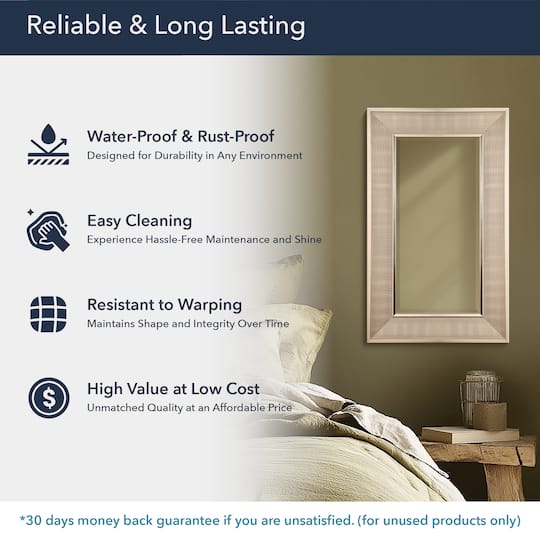Head West Pave Brushed Nickel Stylish Bathroom & Wall Mirror